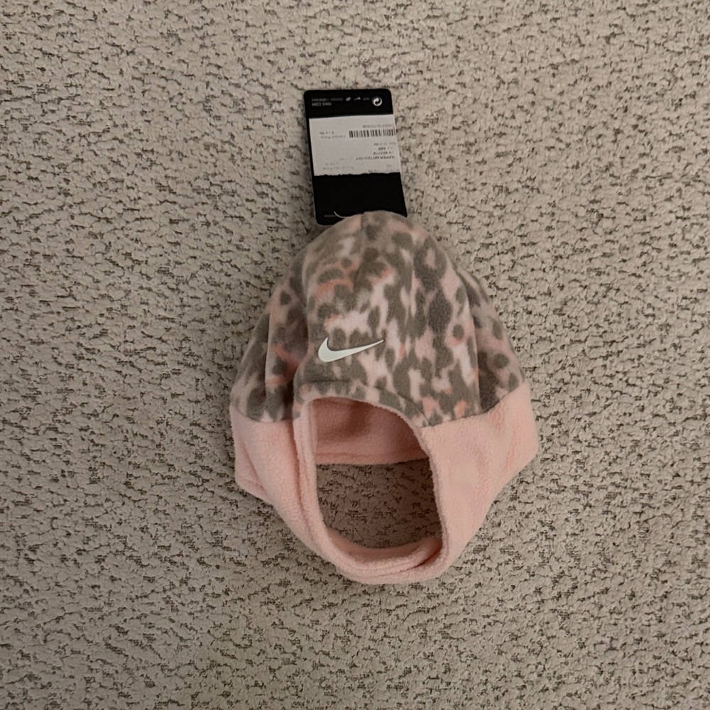 Nike Pink and Gray Patterned Beanie
